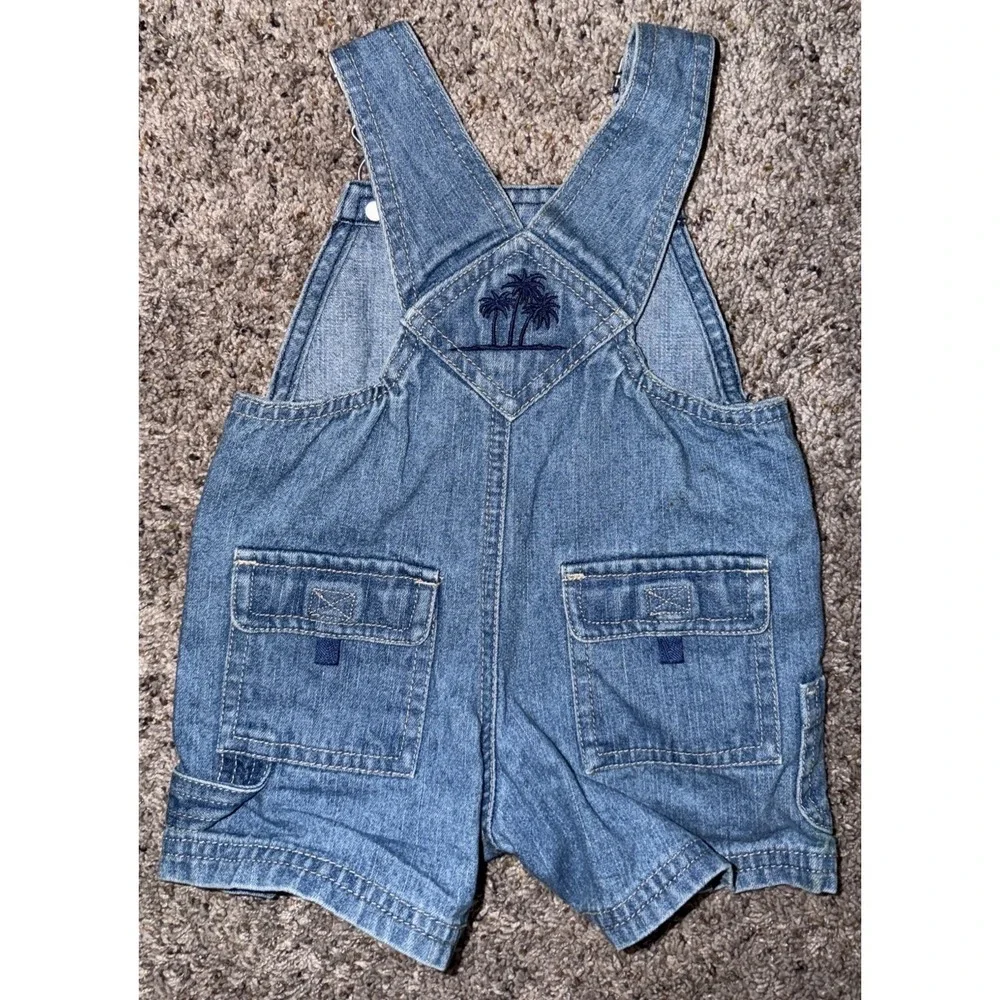 Vtg Koala Kids Denim Shortalls Jean Overalls Shorts Baby 3-6 M Laguna Beach Surf